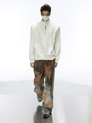 Heavy - Duty Printed Straight - Leg Distressed Denim - COPPING THREADS - CT Select