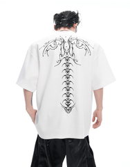 Heavyweight Studded Detailing Spine Embroidered Oversized Tee - COPPING THREADS - ArguE CulturE