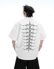Heavyweight Studded Spine Embroidery Tee - COPPING THREADS - ArguE CulturE