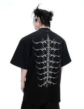 Heavyweight Studded Spine Embroidery Tee - COPPING THREADS - ArguE CulturE