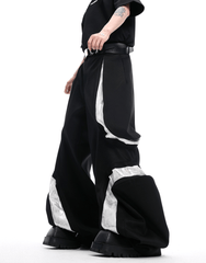 High - Waisted Contrast Panel Wide - Leg Utility Pants - COPPING THREADS - ArguE CulturE