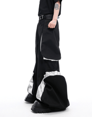 High - Waisted Contrast Panel Wide - Leg Utility Pants - COPPING THREADS - ArguE CulturE