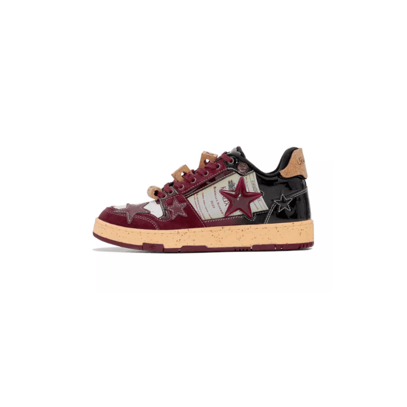 KAALIXTO Red Wine Star Sneakers - COPPING THREADS - KAALIXTO