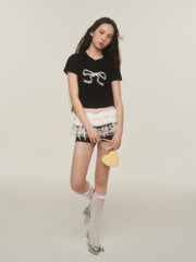Lace Bow Tie Tee - COPPING THREADS - AYF