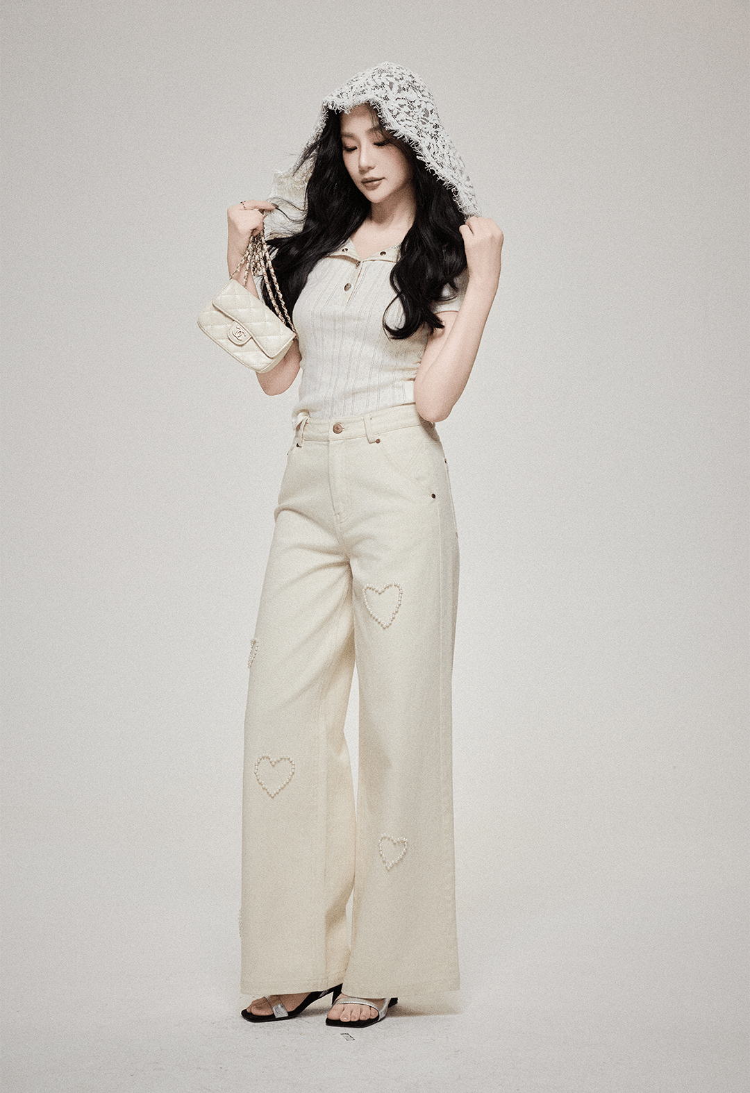 Lace Hooded Button Collar Knit Tee - COPPING THREADS - LulusMiracle