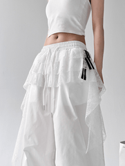 Lace Layered Wide - Leg Cargo Pants - COPPING THREADS - CT Select