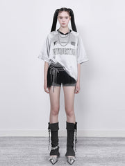 Lace Letter Print Jersey Tee - COPPING THREADS - CT Select