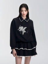 Lace Patchwork Sweatshirt Dress - COPPING THREADS - FRAGILE HEART