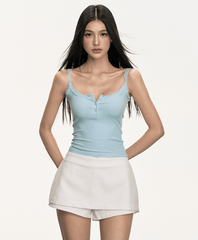 Lace Trim Button Cami Top - COPPING THREADS - Anna Aneae