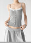 Lace-Trim Button Padded Cami Top - CT017 - COPPING THREADS - CT ORIGINALS