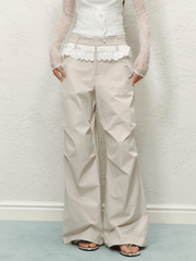 Lace Trim High - Waisted Cargo Pants - COPPING THREADS - AGAM