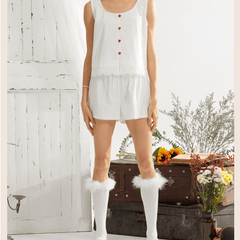 Lace - Trim Sleeveless Lounge Set - COPPING THREADS - CT Dreamscape