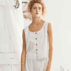 Lace - Trim Sleeveless Lounge Set - COPPING THREADS - CT Dreamscape