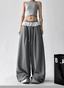 Lace Trim Waist Drawstring Wide - Leg Sweatpants - COPPING THREADS - CT Select