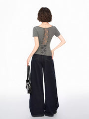 Lace V - Neck Tee - COPPING THREADS - CT Select