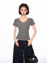 Lace V - Neck Tee - COPPING THREADS - CT Select