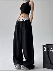 Lace‑Waist Tailored Wide‑Leg Trousers - COPPING THREADS - CT Select