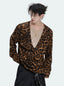 Layered Deep-V Leopard Long-Sleeve Top - COPPING THREADS - Argue Culture