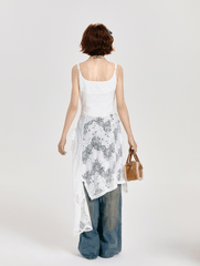 Layered Lace - Trimmed White Lace - Up Slip Dress - COPPING THREADS - CT Select
