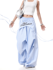 Layered Parachute Pleated Wide - Leg Pants - COPPING THREADS - CT Select