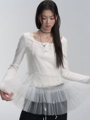 Layered Sheer Tulle Slip Dress - COPPING THREADS - FRAGILE HEART