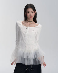 Layered Sheer Tulle Slip Dress - COPPING THREADS - FRAGILE HEART