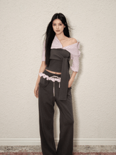 Layered Tie - Front Top & Ruffle Waist Joggers Set - COPPING THREADS - AGAM
