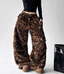 Leopard Print Plush Wide - Leg Pants - COPPING THREADS - CT Select