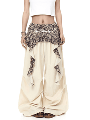 Leopard Ruffle Layered Parachute Pants - COPPING THREADS - CT Select
