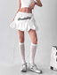 Letter Embroidered Layered Puff Mini Skirt - COPPING THREADS - CT Select