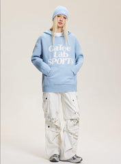 Letter Print Hooded Knit Sweater - COPPING THREADS - CATTEE