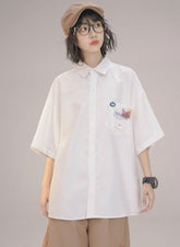 Letter Print Short Sleeve Shirt - COPPING THREADS - FOLK LANE