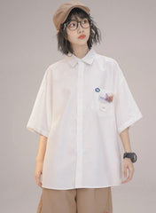 Letter Print Short Sleeve Shirt - COPPING THREADS - FOLK LANE