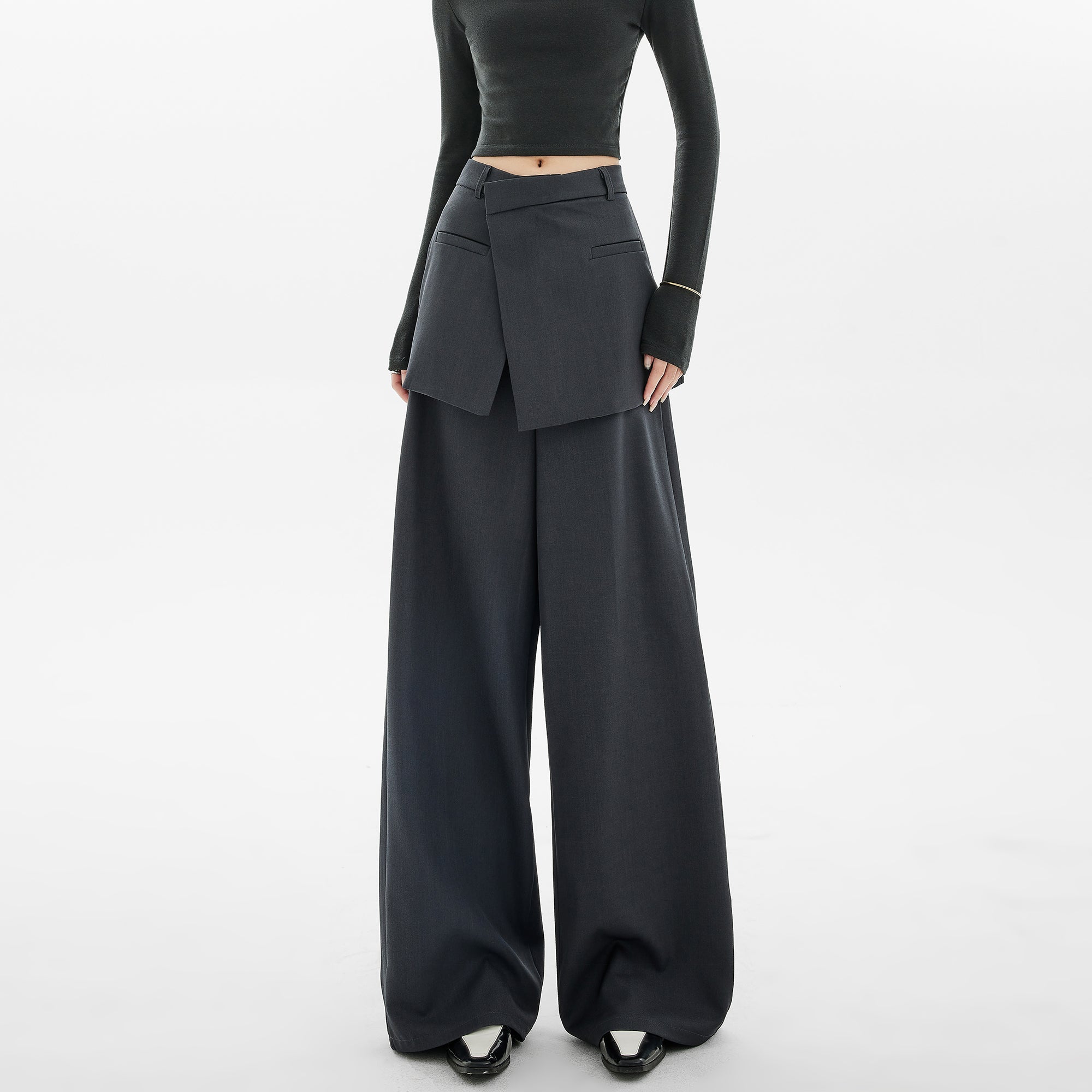 Loose Patchwork Wide - Leg Relaxed Fit Pants - COPPING THREADS - CHICISLAND