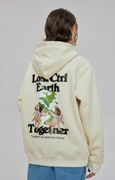 LOSTCTRL Angels Print Oversized Fleece Hoodie - COPPING THREADS - LOSTCTRL