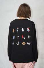 LOSTCTRL Embroidered Drawstring Long Sleeve Tee - COPPING THREADS - LOSTCTRL
