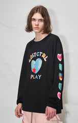 LOSTCTRL Heart Earth Foam Print Long Sleeve Tee - COPPING THREADS - LOSTCTRL