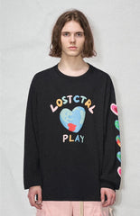 LOSTCTRL Heart Earth Foam Print Long Sleeve Tee - COPPING THREADS - LOSTCTRL
