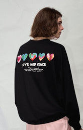 LOSTCTRL Hearts Foam Print Sweatshirt - COPPING THREADS - LOSTCTRL