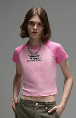 LOSTCTRL Hollow Mesh Embroidered Tee - COPPING THREADS - LOSTCTRL