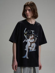 LOSTCTRL Kissing Angels Printing Vintage Distressed Tee - COPPING THREADS - LOSTCTRL