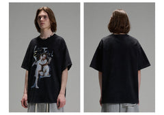 LOSTCTRL Kissing Angels Printing Vintage Distressed Tee - COPPING THREADS - LOSTCTRL