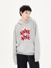 LOSTCTRL Sunset Embroidered Logo Print Hoodie - COPPING THREADS - LOSTCTRL