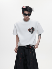 Metal Bead Heartbreak Embellished Fitted Tee - COPPING THREADS - ArguE CulturE