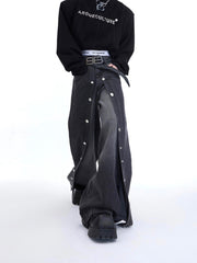 Metal Buckles Deconstructed Double - Layer Denim - COPPING THREADS - ArguE CulturE