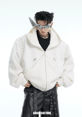 Metal Studded Winged Seams Oversized Hoodie - COPPING THREADS - ArguE CulturE