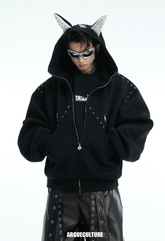 Metal Studded Winged Seams Oversized Hoodie - COPPING THREADS - ArguE CulturE
