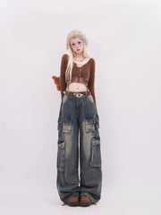 Multi - Pocket Wash Distressed Denim - COPPING THREADS - RAYOHOPP