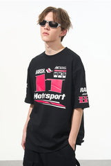 Neon Color Block Racing Style Printed Tee - COPPING THREADS - Harsh and Cruel