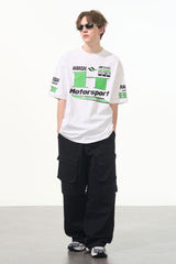 Neon Color Block Racing Style Printed Tee - COPPING THREADS - Harsh and Cruel